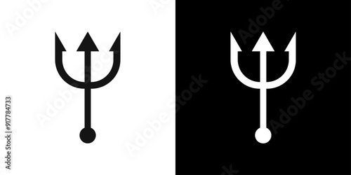 trident and poseidon icon Symbol mark in filled style