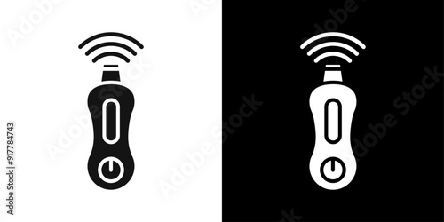 Ultrasonic face skin scrubber icon Symbol mark in filled style