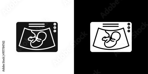 Ultrasonography icon Symbol mark in filled style