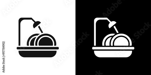 Washing plate icon Symbol mark in filled style