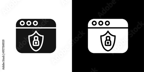 Web Security icon Symbol mark in filled style