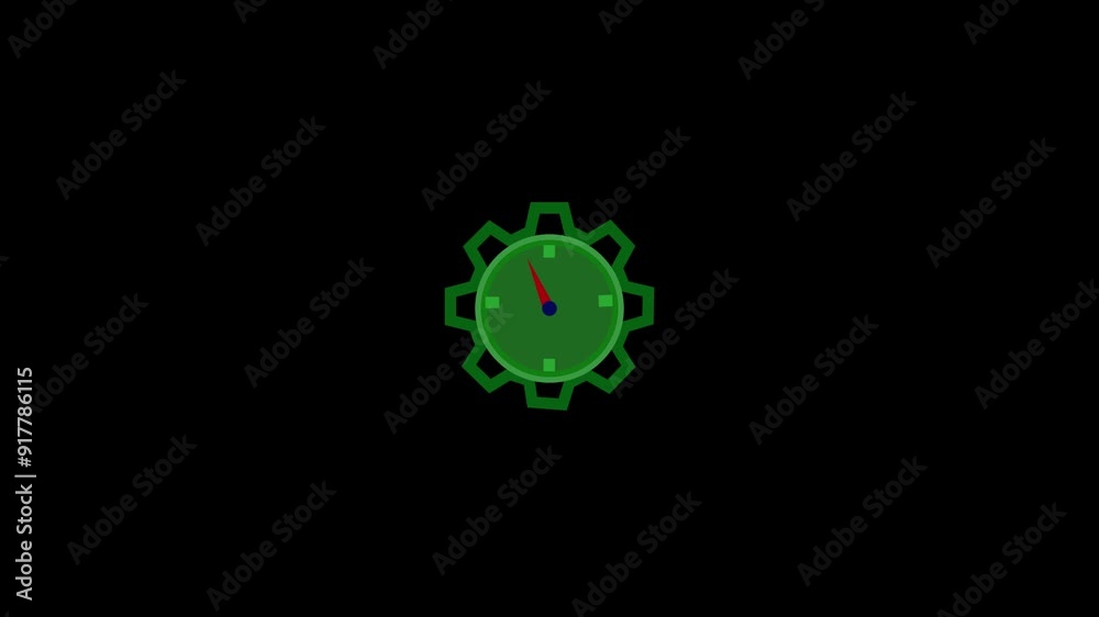 3d animation of a green colour clock 3d animation of a green colour clock