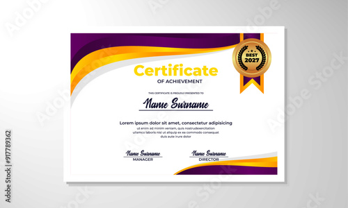 elegant gradient certificate design template