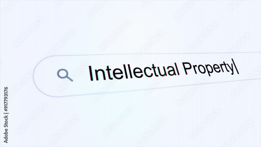 Intellectual Property typing on internet search bar computer screen Intellectual Property typing on internet search bar computer screen