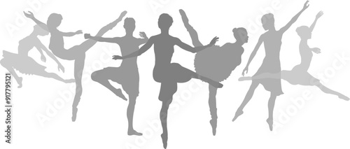 Ballet dancer silhouette ballerina dancers poses woman dancing silhouettes