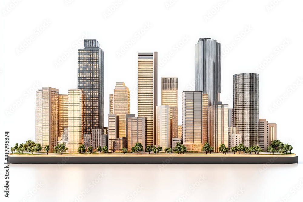 Modern Cityscape with Skyscrapers Modern Cityscape with Skyscrapers