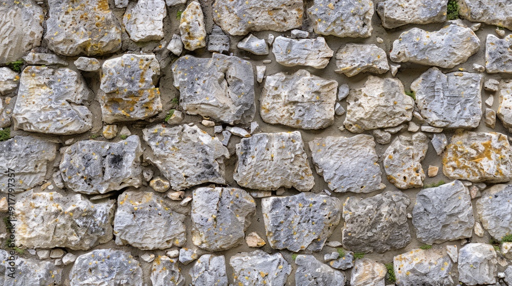Fototapeta premium Stone wall texture background of an ancient castle.