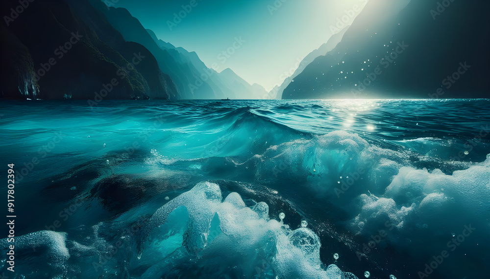 Fototapeta premium Aqua blue sea water background