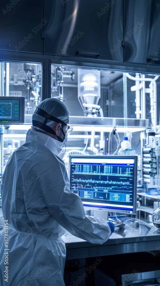 A man in a white lab coat is working on a computer monitor A man in a white lab coat is working on a computer monitor