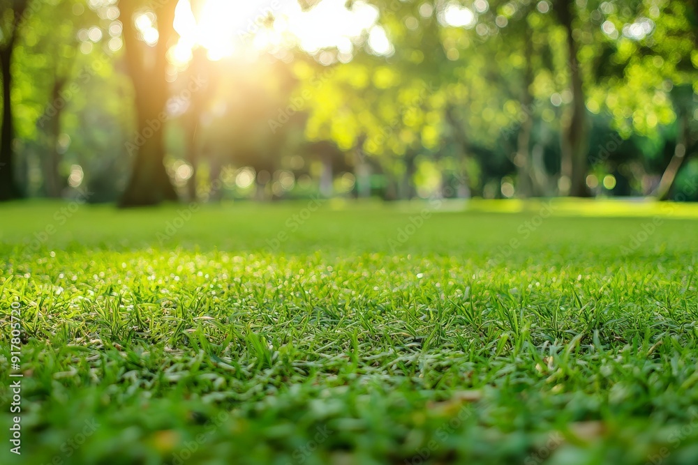 Close Up of Lush Green Grass in a Sunny Park Close Up of Lush Green Grass in a Sunny Park