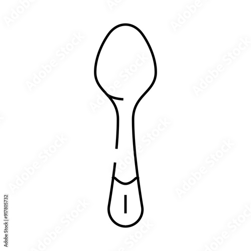 teaspoon kitchen utensil line icon vector. teaspoon kitchen utensil sign. isolated contour symbol black illustration
