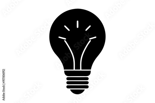 Smart Light Bulb Silhouette Icon Vector Illustration Clipart