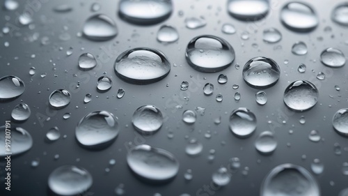 Wallpaper Mural Numerous water droplets on glass, close-up, creating a textured, shiny background. Torontodigital.ca