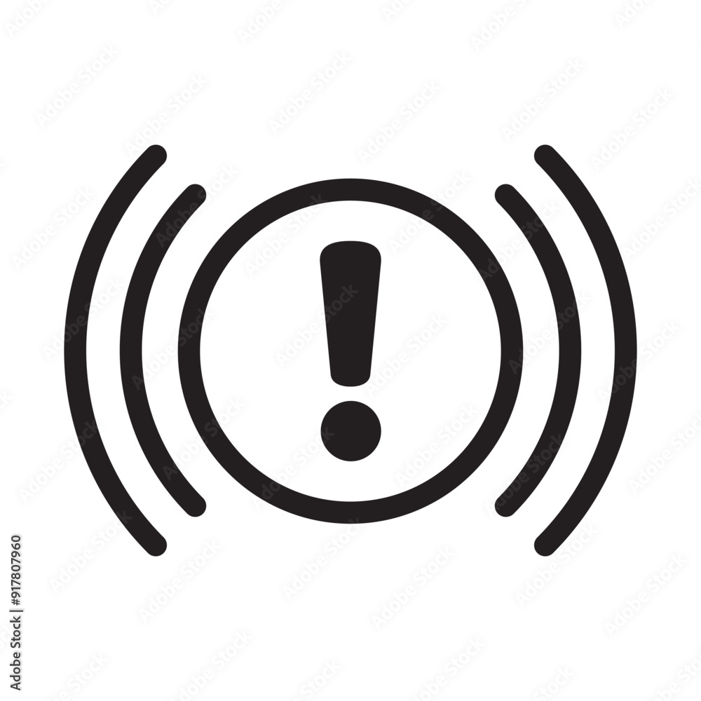Break line icon isolated on white background. The exclamation mark inside the circle. Break line icon isolated on white background. The exclamation mark inside the circle.