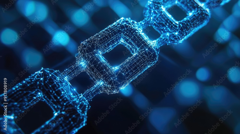 Abstract representation of a blockchain network with interconnected blocks