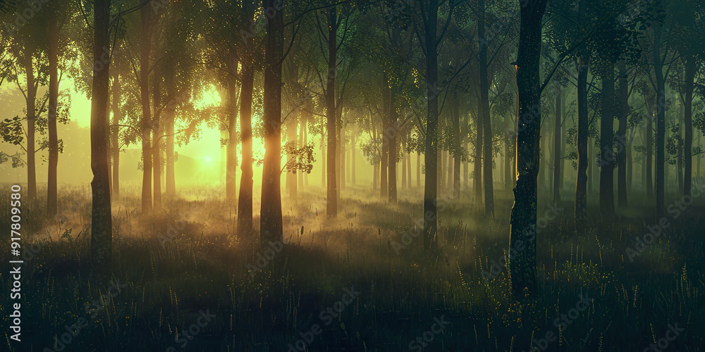 Fototapeta premium Beautiful forest landscape