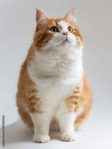 Cute cat with soft fur, orange-gray color