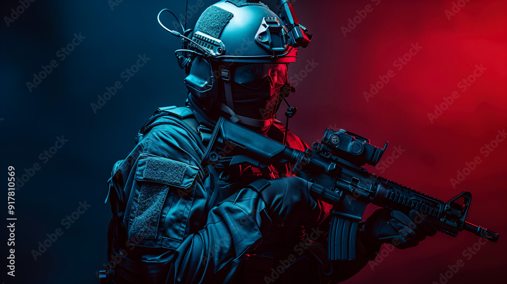 A sleek and agile futuristic soldier in combat gear logo e-sport variation A sleek and agile futuristic soldier in combat gear logo e-sport variation
