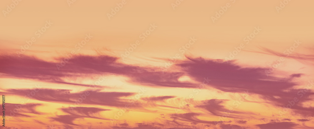 Colorful cloudy sky at sunset. Gradient color. Sky texture. Abstract nature background