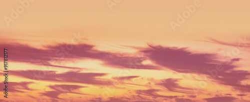 Obraz na płótnie Colorful cloudy sky at sunset. Gradient color. Sky texture. Abstract nature background w salonie