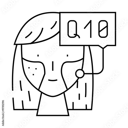 coenzyme q10 in cosmetics line icon vector. coenzyme q10 in cosmetics sign. isolated contour symbol black illustration