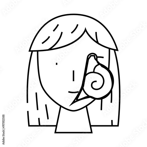 snail therapy line icon vector. snail therapy sign. isolated contour symbol black illustration