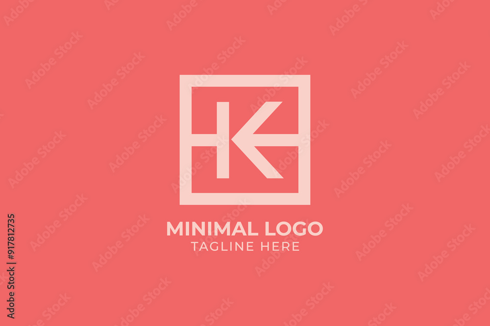 Obraz premium Letter K V logo Creative Minimal emblem design template, letter K alphabet logo design icon for business
