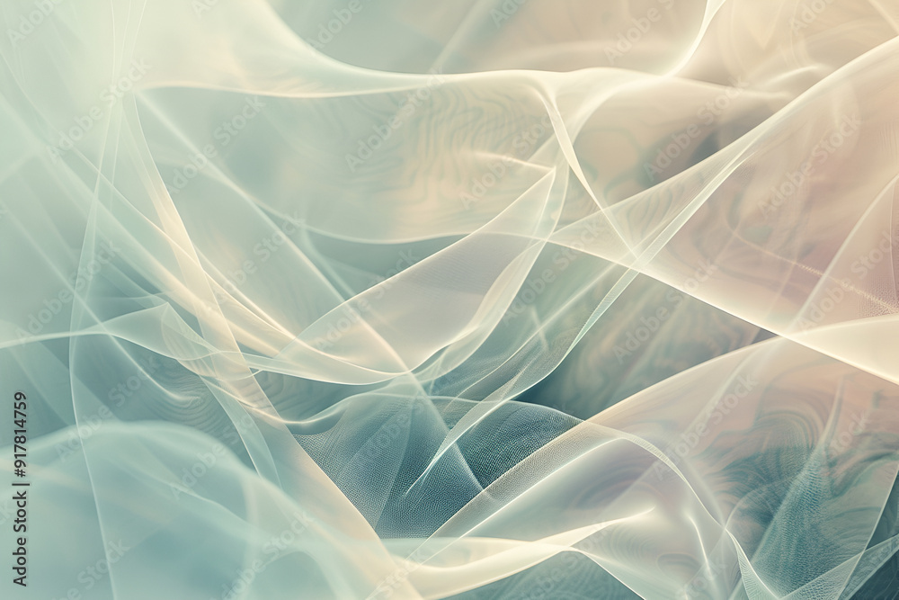 Soft abstract design with flowing pale green and beige waves, creating a gentle and serene atmosphere Soft abstract design with flowing pale green and beige waves, creating a gentle and serene atmosphere