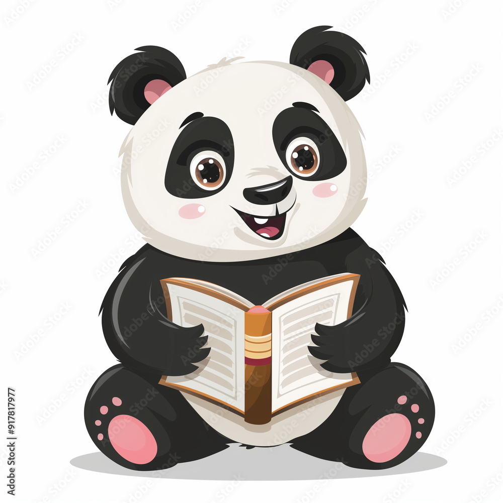 Obraz premium Panda Reading