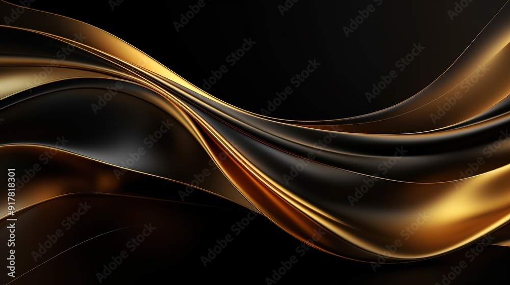 Abstract black and gold wave pattern. Abstract black and gold wave pattern.