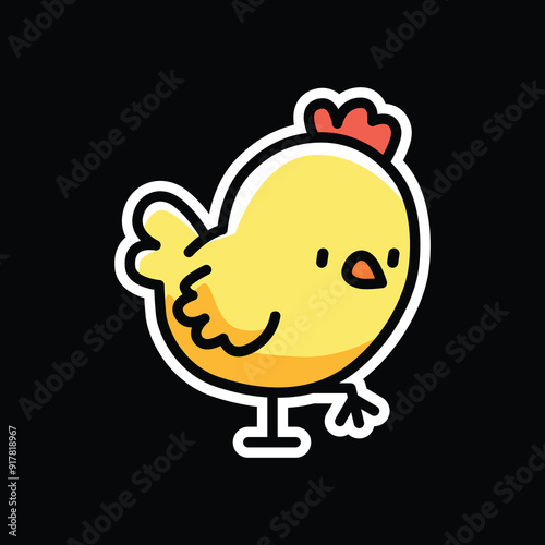 cute chicken vector illustration graphic