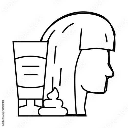 balm, mask or hair gel package line icon vector. balm, mask or hair gel package sign. isolated contour symbol black illustration