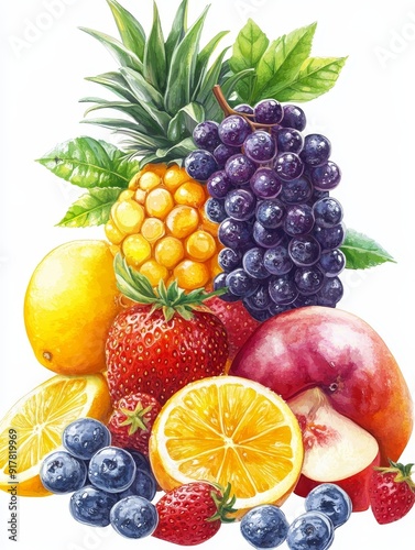 Colorful Fruit Still Life