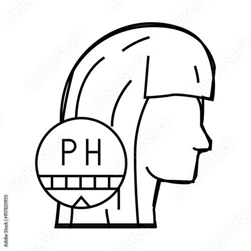 balancing ph of scalp line icon vector. balancing ph of scalp sign. isolated contour symbol black illustration