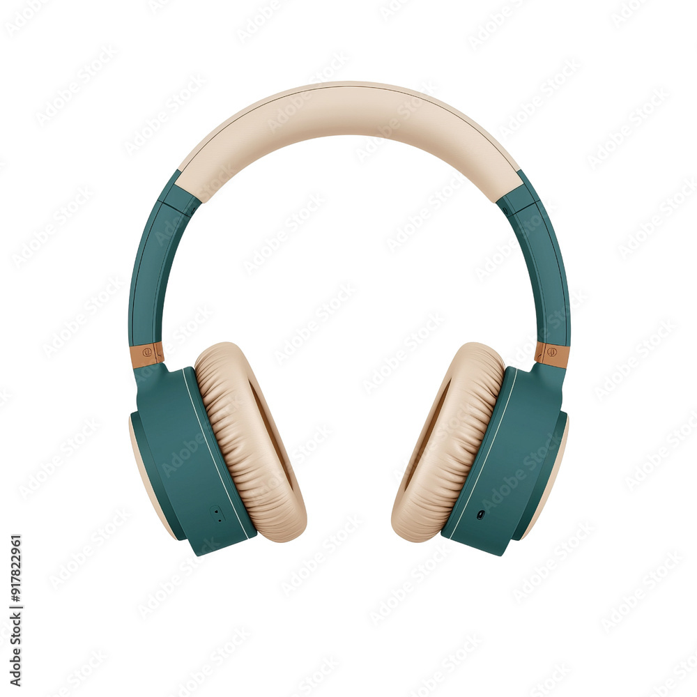 Fototapeta premium Stylish over-ear headphones with a modern design, perfect for music lovers seeking superior sound quality and comfort.
