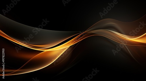 Abstract black and gold waves background.