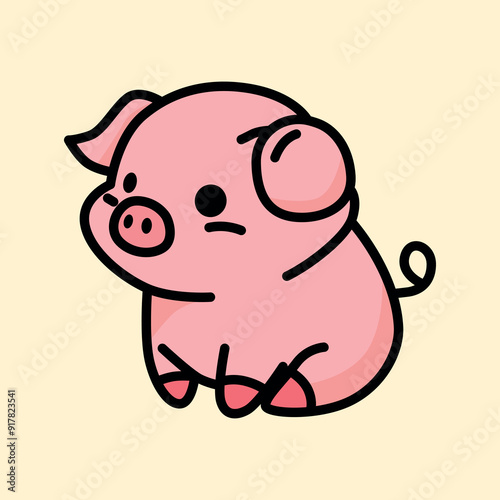 cute pig vector illustration graphic