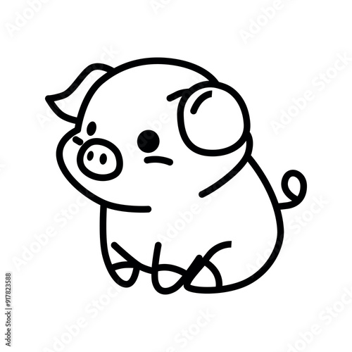 cute pig vector illustration graphic