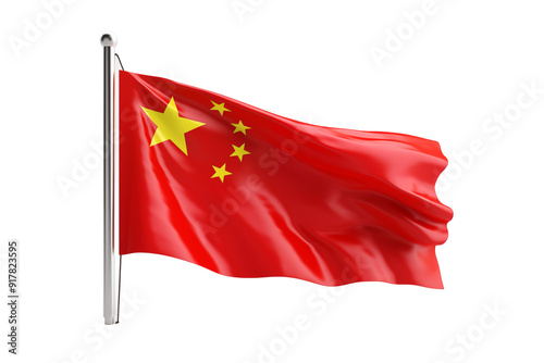 China flag on transparent background. China flag isolated on transparent background png cutouts. Image for graphic designer. Image for flyers. Image for communication. Patriotic China. Chinese.