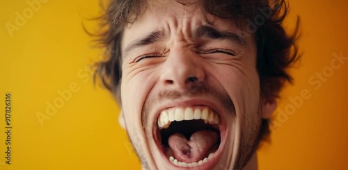 Un hombre gritando