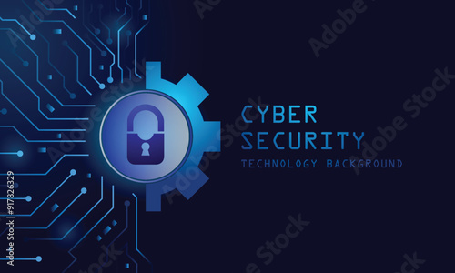 Cyber security technology futuristic template background graphic