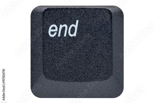 Black key buttons from a keyboard showing the word END