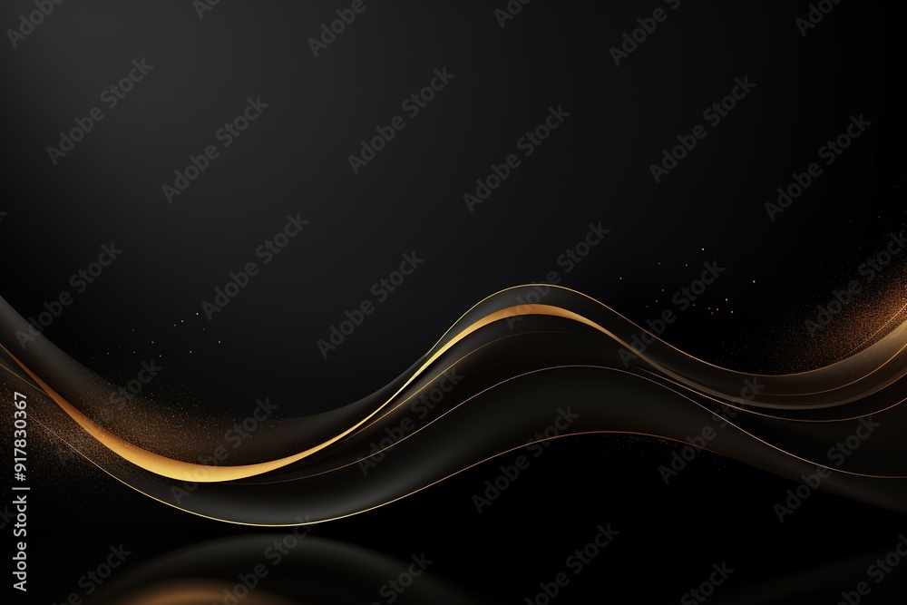 Abstract black and gold waves with sparkling effect. Abstract black and gold waves with sparkling effect.