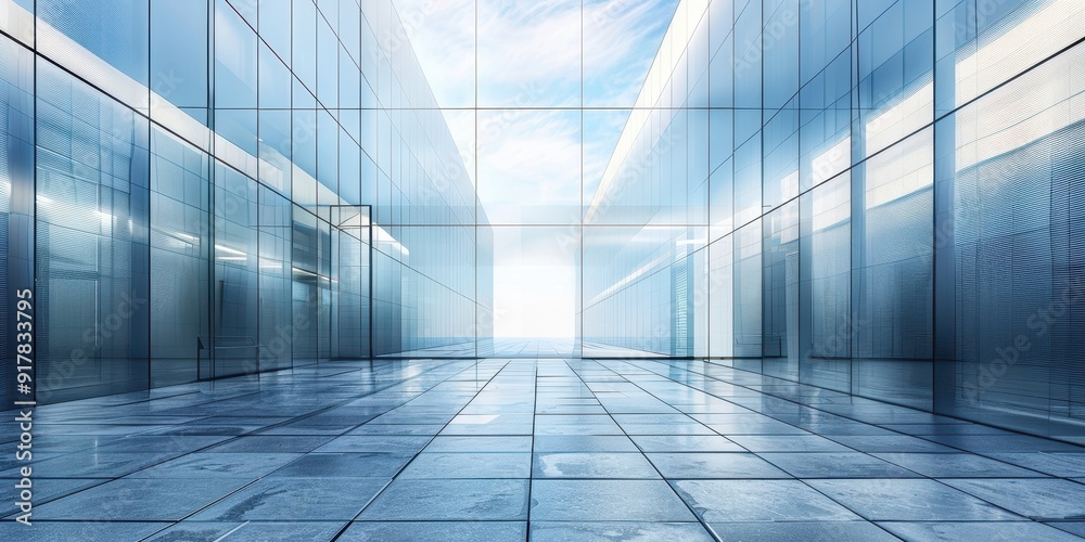 A large, empty room with a clear glass ceiling and a view of the sky A large, empty room with a clear glass ceiling and a view of the sky
