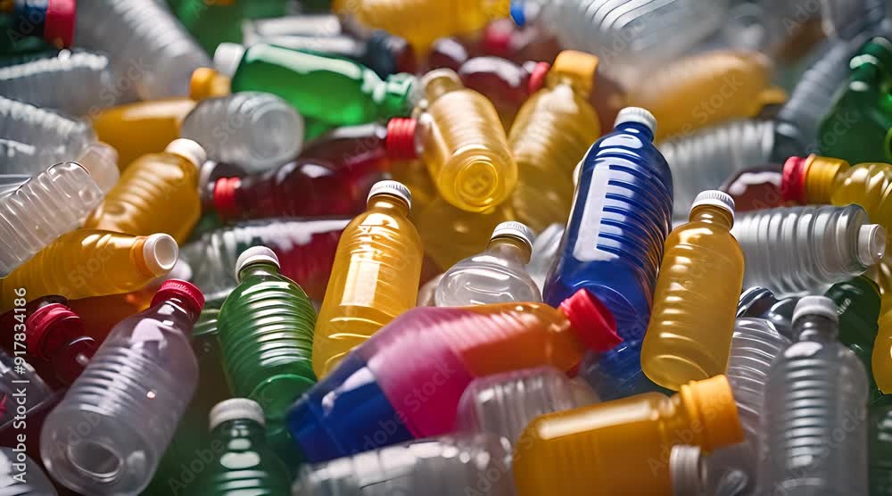 Collection of Plastic Bottles in Trash Pile Collection of Plastic Bottles in Trash Pile