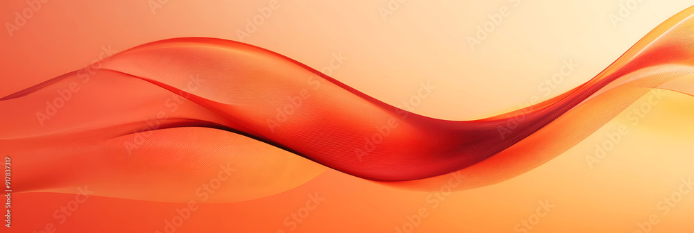 Naklejka premium Abstract-themed banner with minimalist design, simple lines and curves in burnt orange and crimson, soft background, clear space for copy