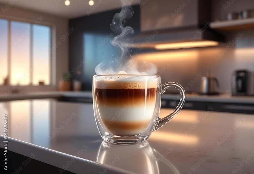 Two cups of coffee sit on a table with a coffee cup in front of them Two cups of coffee sit on a table with a coffee cup in front of them
