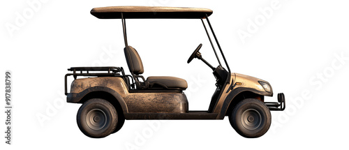 Side View of a Beige Utility Vehicle with Black Wheels