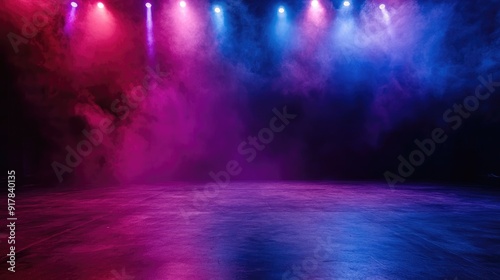 Wallpaper Mural The dark stage shows, empty dark blue, purple, pink background Torontodigital.ca
