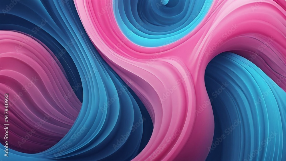 Fototapeta premium Abstract fluid iridescent holographic neon curved wave in motion colorful background 3d render. Gradient design element for backgrounds, banners, wallpapers, posters and covers.